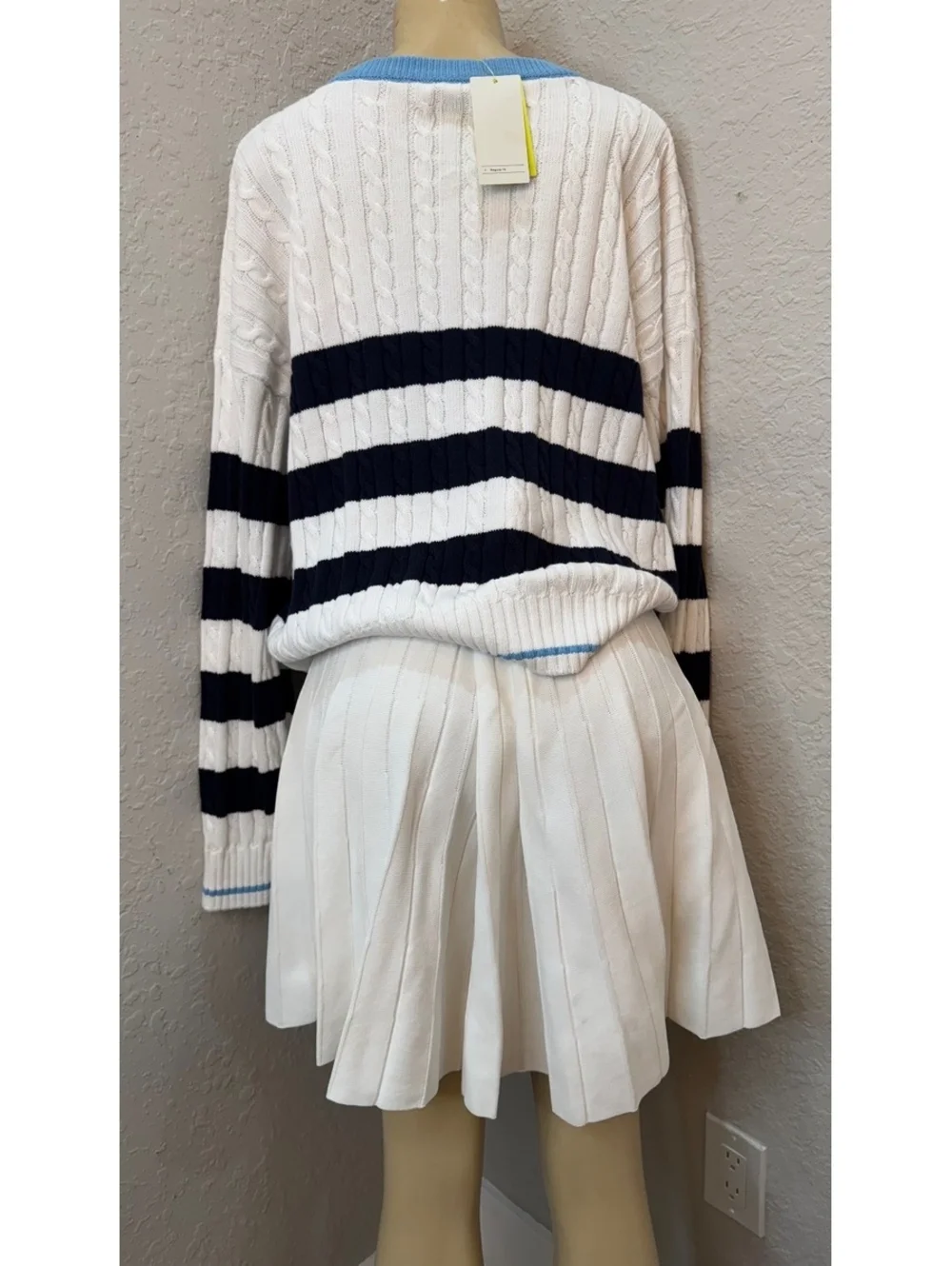 NWT XXL Preppy Tennis Sweater & Pleated Skirt Set Country Club Ships Today